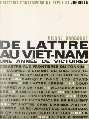 cover image of De Lattre au Viêt Nam